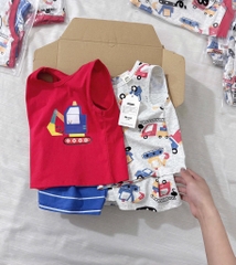 SET 2 BỘ Ô TÔ CẦN CẨU TONE ĐỎ GHI BÉ TRAI SẴN(SALE 85k)