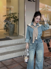 QUẦN JEAN NỮ SUÔNG RÁCH TÚI SAU SẴN (XẢ 79K )