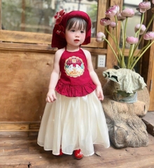 SET YẾM LỤA CHÂN VÁY GẤM BÉ GÁI