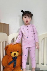 SET 2 BỘ DÀI BÉ GÁI LEN TĂM KEM TIM TÍM BE SẴN