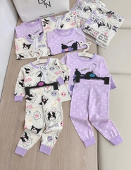 SET 2 BỘ DÀI TÍM CHẤM BI KURUMI BÉ GÁI