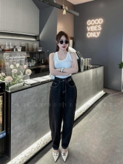 QUẦN JEAN NỮ BAGGY ĐEN SẴN (XẢ 75k)