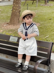SET ÁO COTTON KẺ KHĂN MIX QUẦN KAKI BÉ TRAI SẴN(XẢ 59k)