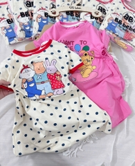 SET 2 VÁY HÌNH HỒNG BE CHO BÉ GÁI