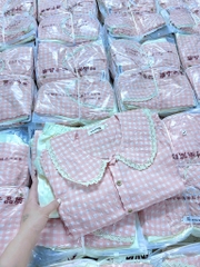 SET ÁO CARO HỒNG X QUẦN ĐÙI NỮ SẴN