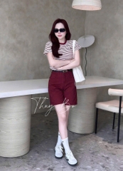SET ÁO PHÔNG PHỐI MIX QUẦN JEAN SHORT LỬNG THÊU NỮ SẴN( Xả 145k)