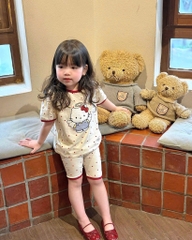 SET 2 BỘ KITTY PHỐI VIỀN ĐỎ CHO BÉ GÁI