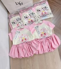 SET BỘ BB3 HỒNG CV NƠ BỒNG BÉ GÁI SẴN