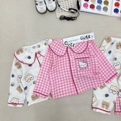 SET 2 BỘ ĐŨI DÀI PIZAMA 2 MÀU BÉ TRAI BÉ GÁI