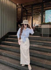 SET ÁO SƠ MI+ CHÂN VÁY ĐŨI DÀI+ ÁO BA LỖ NỮ