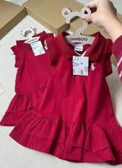 VÁY POLO ĐỎ THÊU NGỰA BÉ GÁI SẴN(SALE 59k)
