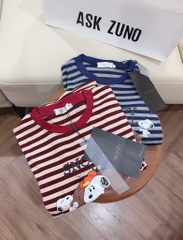BỘ SNOOPY CHẤT ZIP KẺ XỊN FORM RỘNG NỮ THU ĐÔNG SẴN