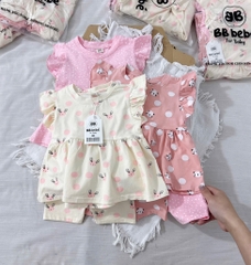 SET 3 BỘ BABYDOLL THỎ GẤU BE HỒNG BÉ GÁI( xả 145k )