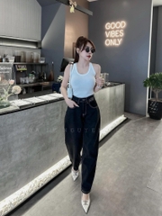 QUẦN JEAN NỮ BAGGY ĐEN SẴN (XẢ 75k)