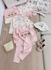 SET 2 BỘ GẤU CARO DÀI BÉ GÁI SẴN