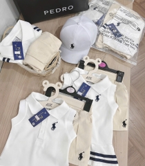 SET POLO THÊU NGỰA KÈM MŨ BÉ GÁI( xả 59k)
