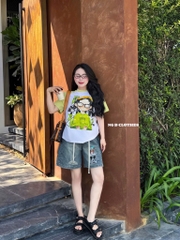 SET ÁO THUN CÔ GÁI XANH PHỐI QUẦN JEAN NỮ