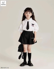 SET CỘC ÁO SƠ MI TRẮNG KÈM QUẦN VÁY KURUMI BÉ GÁI SẴN( xả 69k)