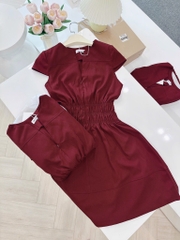 VÁY ĐỎ CẠP CHUN TÔN EO NỮ