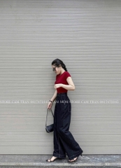 SET QUẦN JEAN NỮ SUÔNG MIX ÁO ĐỎ CÚC NGỰC
