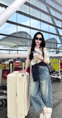 QUẦN BAGGY BÒ NỮ TÚI CÚC
