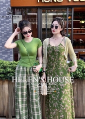 SET KẺ QUẦN 2 LI XANH RÊU SẴN (SALE 105k)