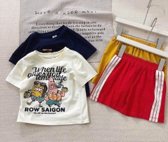 SET 2 BỘ ÁO BỌT BIỂN MIX SỌC THỂ THAO TONE HÀN BÉ TRAI(XẢ 75k)