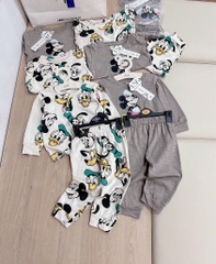 SET 2 BỘ DÀI HH MICKEY TONE XÁM BÉ TRAI