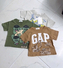 SET 3 ÁO GAP TONE MÀU XÁM RÊU NÂU BÉ TRAI SẴN( xả 69k)