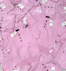 ÁO LEN POLO HỒNG CỘC TAY NỮ