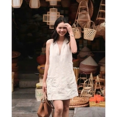 VÁY LI-EN HOA VIỀN HAI LỚP NỮ