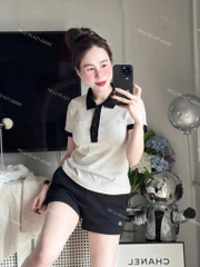 ÁO POLO CHẤM BI LẮC CỘT NỮ