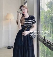 ÁO LEN KẺ MONGTOGI CỔ TRÒN NỮ THU ĐÔNG