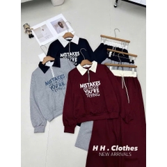 BỘ NỈ 2 DA 3 MÀU MISTAKE NỮ