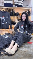 BỘ SNOOPY CHẤT ZIP KẺ XỊN FORM RỘNG NỮ THU ĐÔNG SẴN