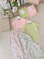 BỘ QUẦN PHỐI REN MIX ÁO DÍP NỮ