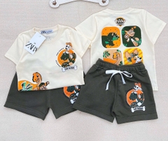 SÉT CHÓ CỨU HỘ KHỦNG LONG Z.R MIX QUẦN SHORT RÊU BÉ TRAI(XẢ 40k)