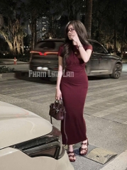 VÁY ZIP DÁNG DÀI 2 MÀU ĐỎ ĐEN NỮ SẴN (SALE 95k)
