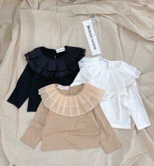 SET 3 ÁO THU ĐÔNG DÀI TAY VIỀN REN TƠ BÉ GÁI SẴN