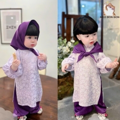 SET ÁO DÀI TÍM CHO BÉ GÁI SẴN