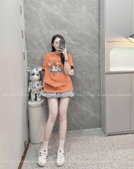 ÁO PHÔNG CAM HOẠT HÌNH GẤU NỮ SẴN