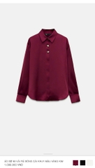 ÁO SƠ MI LỤA ZARA ĐỎ CÚC KIỂU NỮ SẴN (SALE 75k)