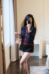 ÁO LEN CDG PHỐI MÀU THAN VIỀN ĐỎ NỮ THU ĐÔNG