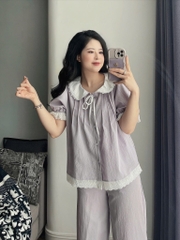 SET BỘ HỒNG TÍM CỔ REN NỮ SẴN (xả 97k)