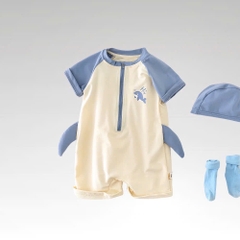 ĐỒ BƠI - BỘ BƠI KÈM MŨ BABY SHARK BÉ TRAI