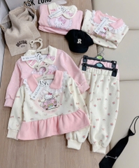 BỘ NỈ 2 DA HELLOKITTY BÉ GÁI