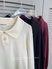ÁO LEN DÀI TAY CỔ POLO 2 CÚC NỮ
