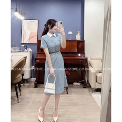 VÁY JEAN PHỐI CỔ KÈM ĐAI NỮ SẴN (SALE 150k)