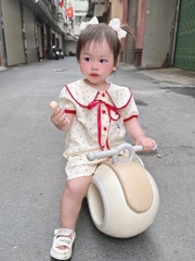 SET 2 BỘ BÈO BÈO CHẤM BI TÍM BE BÉ GÁI