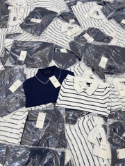 ÁO POLO DỆT VIỀN REN ZARA NỮ